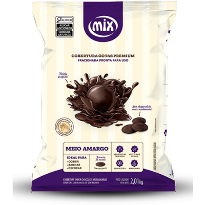 Cobertura Mix em Gotas - 2,01kg, Chocolate Meio Amargo