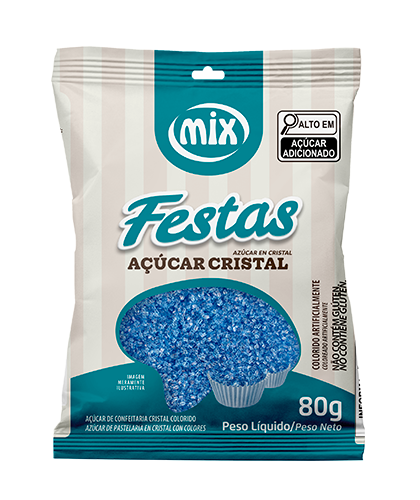 Açúcar Cristal Colorido - Azul Jeans, 80g